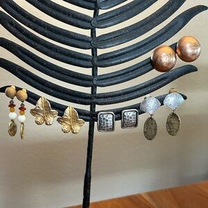 5 pair Vtg Clip on earrings Kate Hines MB SF Joan River Liz Claiborne